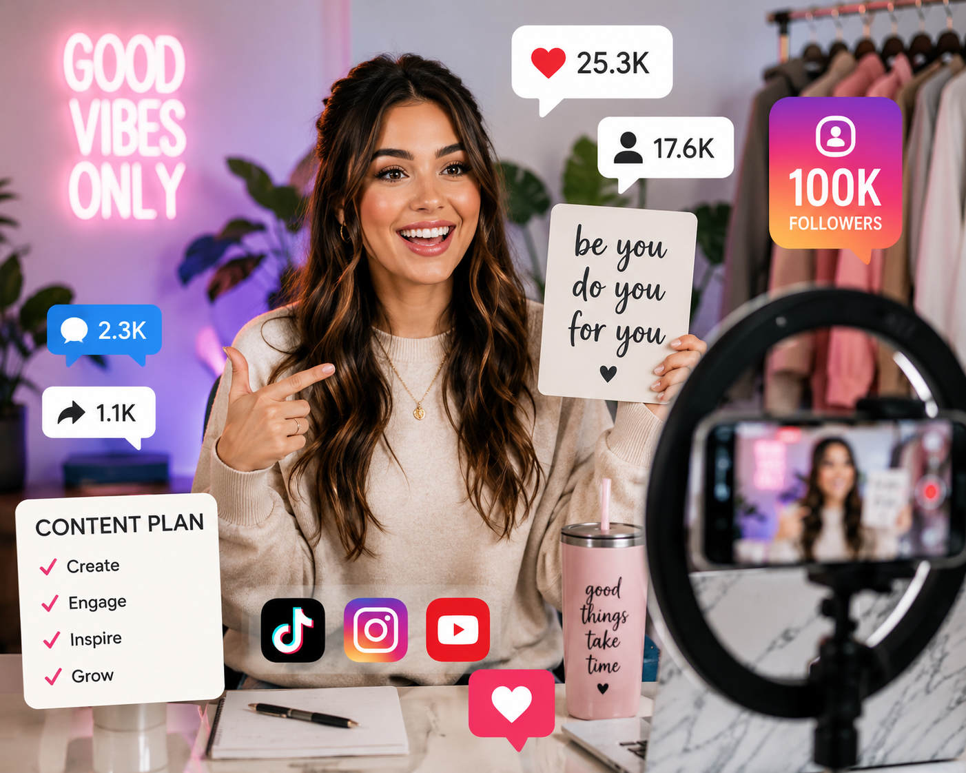 A local creator filming content for a brand